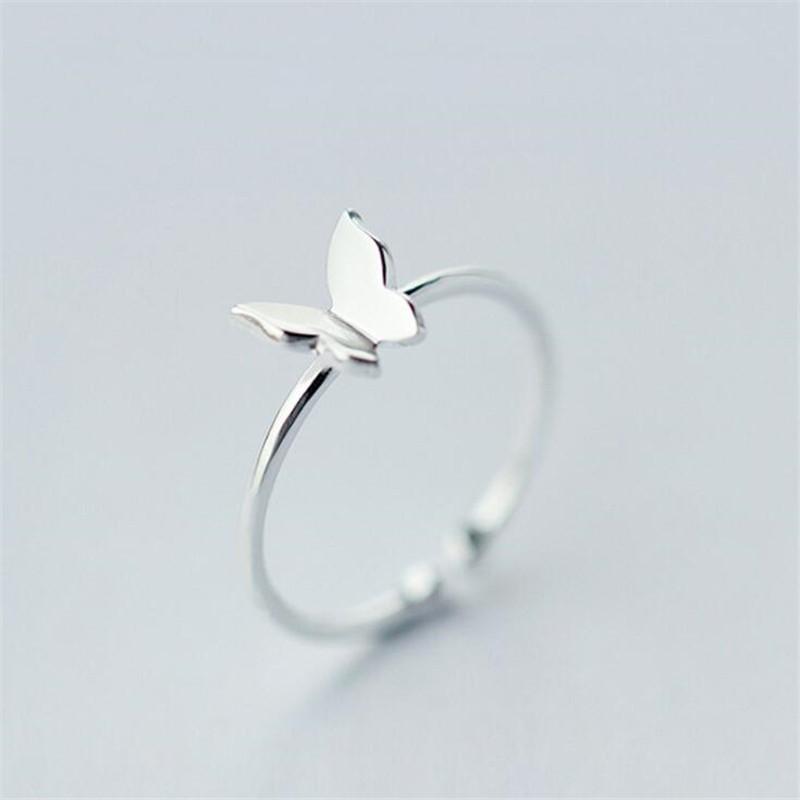 Базовые Простые Модные Стильные Изысканное Мастерство Сладкий Блестящий Серебристый Цвет Украшения Личность Бабочка Темперамент Открывающееся