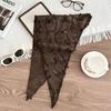 Silk scarf new tie-dye old retro versatile solid color neck protection small scarf shawl cotton and linen triangle scarf waist tie
