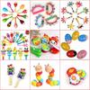 Wooden Baby Rattle & Tambourine Toy with Bells for Infants 0-1 Year Old