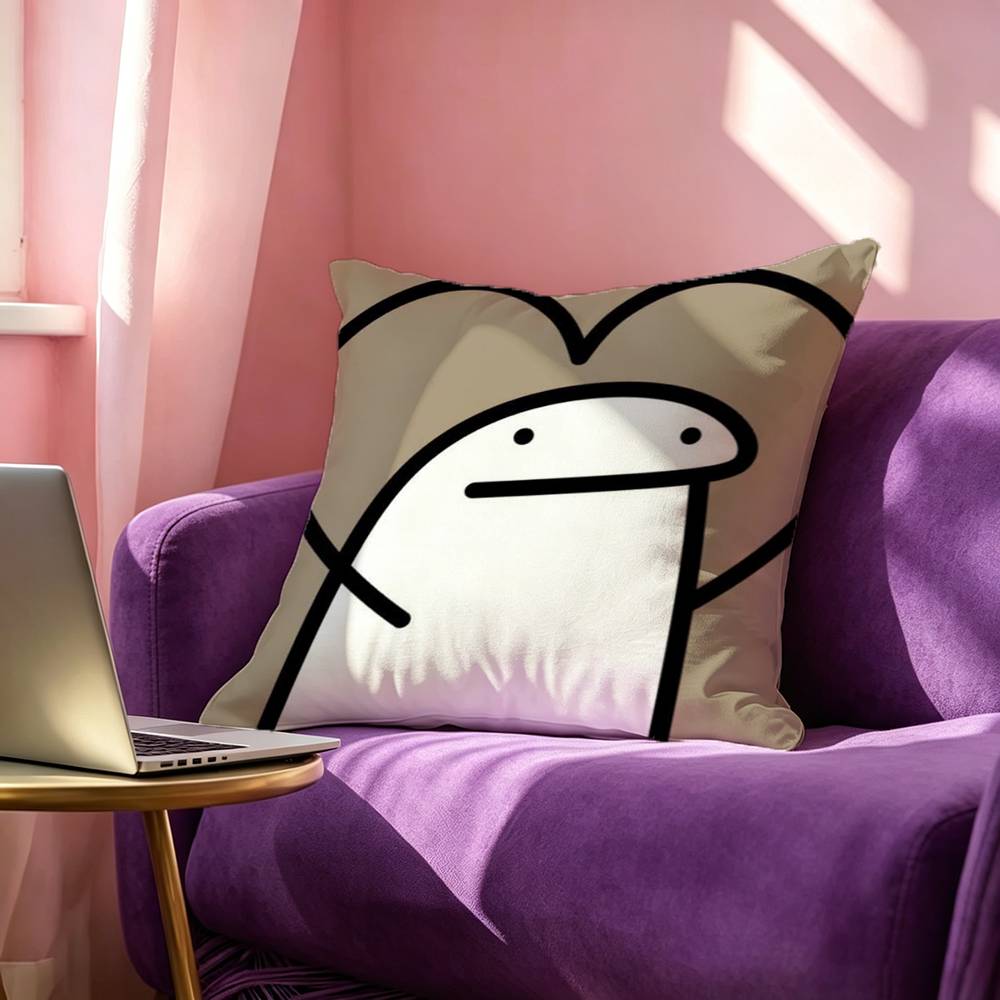 Cute Celular Flork Funny Pillow Case Square DoubleSided Sofa Cushion Cover Bedroom Bedside Pillow