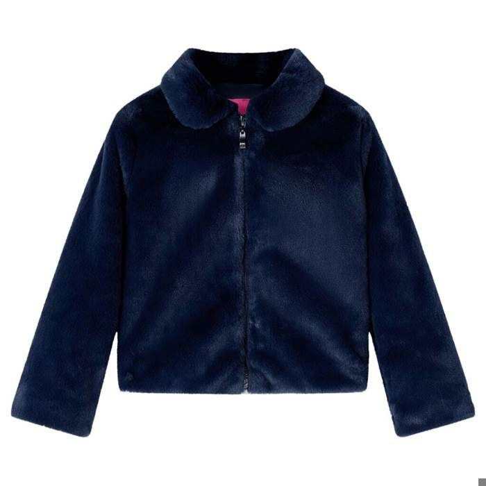 Manteau fausse fourrure - vidaXL - Enfant - Beige - Navy - 1,5 à 10 ans