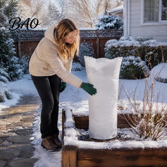 Garden Shrub Shield for Cold Winter Plant Freeze Protection Bag with Insulation Aluminum Liner And Drawstring Closure, Frost Blanket Cover Insulated