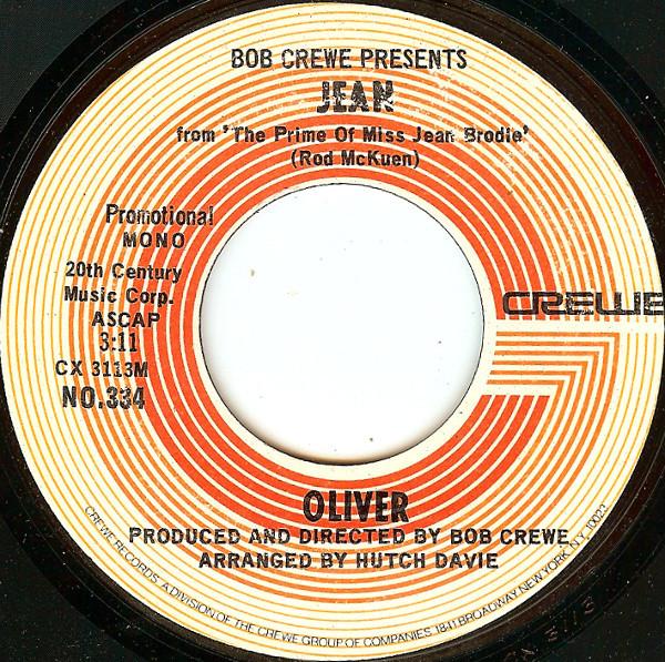 

7inch Record OLIVER - Jean NO334 Crewe 1969 US Rock Used