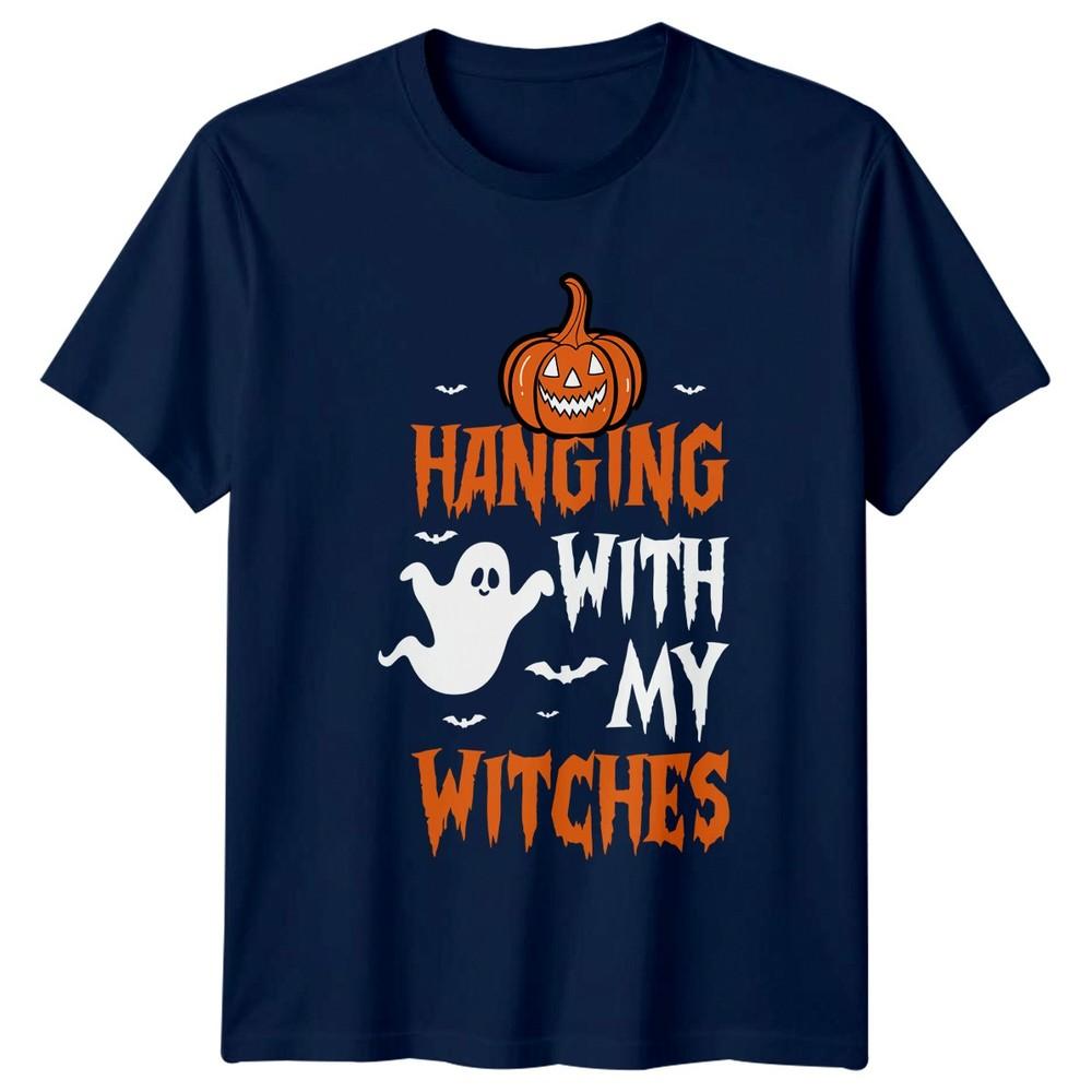 Hanging With My Witches Unisexs TShirt Spooky Puns Halloween Gift For Her