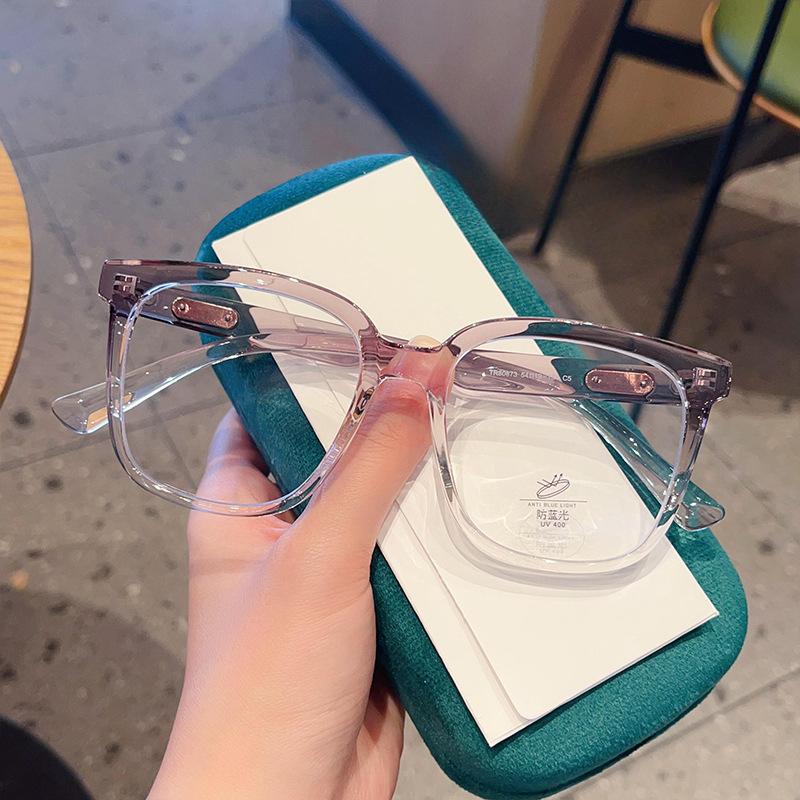 Internet-Promi-Mode Großrahmen Schwarzer Rahmen Gesichtsschlankend Kein Make-up TR90 Brillengestell Kann mit Sehstärke verglast werden