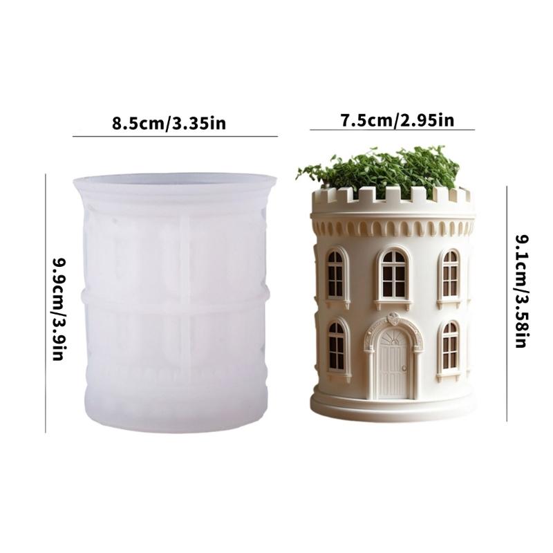 Silicone Planter Molds Castles Shape Crafting Mold for Making Decorative Plant Containers Resin Pieces and Small Holders