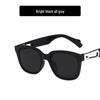 William Chan Style 2022 Korean Square Sunglasses with Paperclip Buckle Decoration