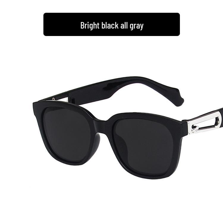 William Chan Style 2022 Korean Square Sunglasses with Paperclip Buckle Decoration