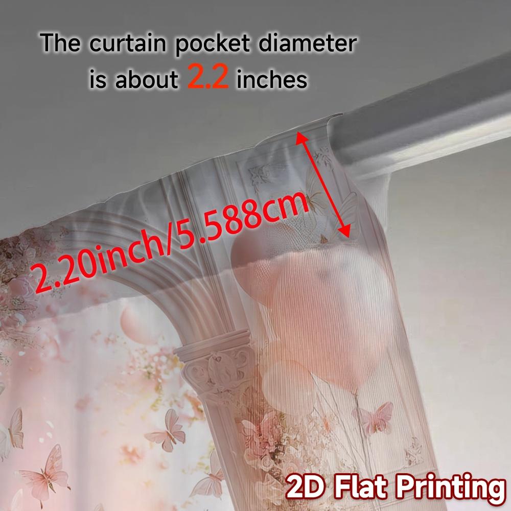 2pcs   2D FLAT PRINTING Curtains (Without Rod) Blush Bliss Popular Popular Curtain Durable Polyester Curtains Art Deco Festive