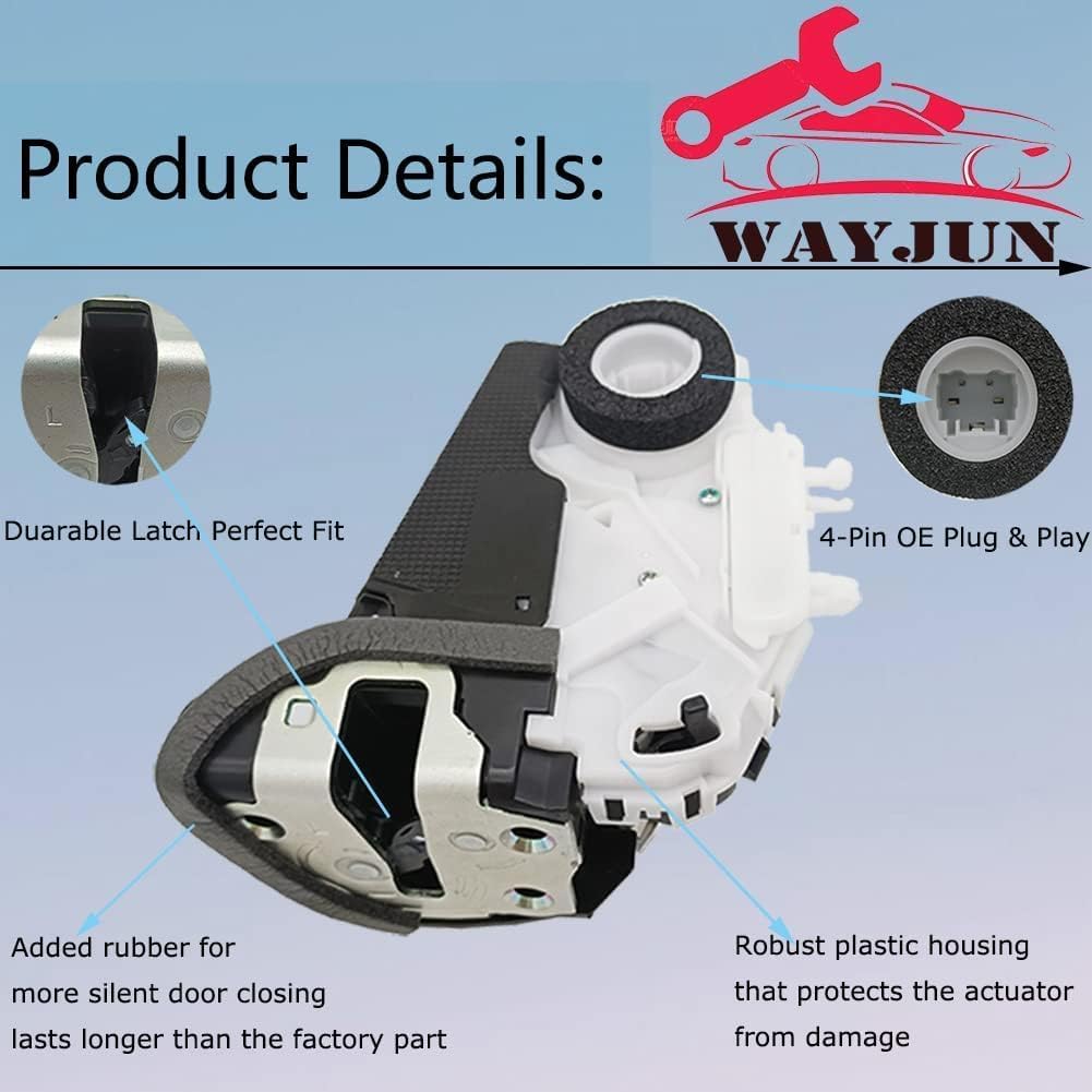 WayJun 72650-T0A-H01 Power Door Lock Actuator Compatible with 2013-2017 Accord Rear Left Door Lock