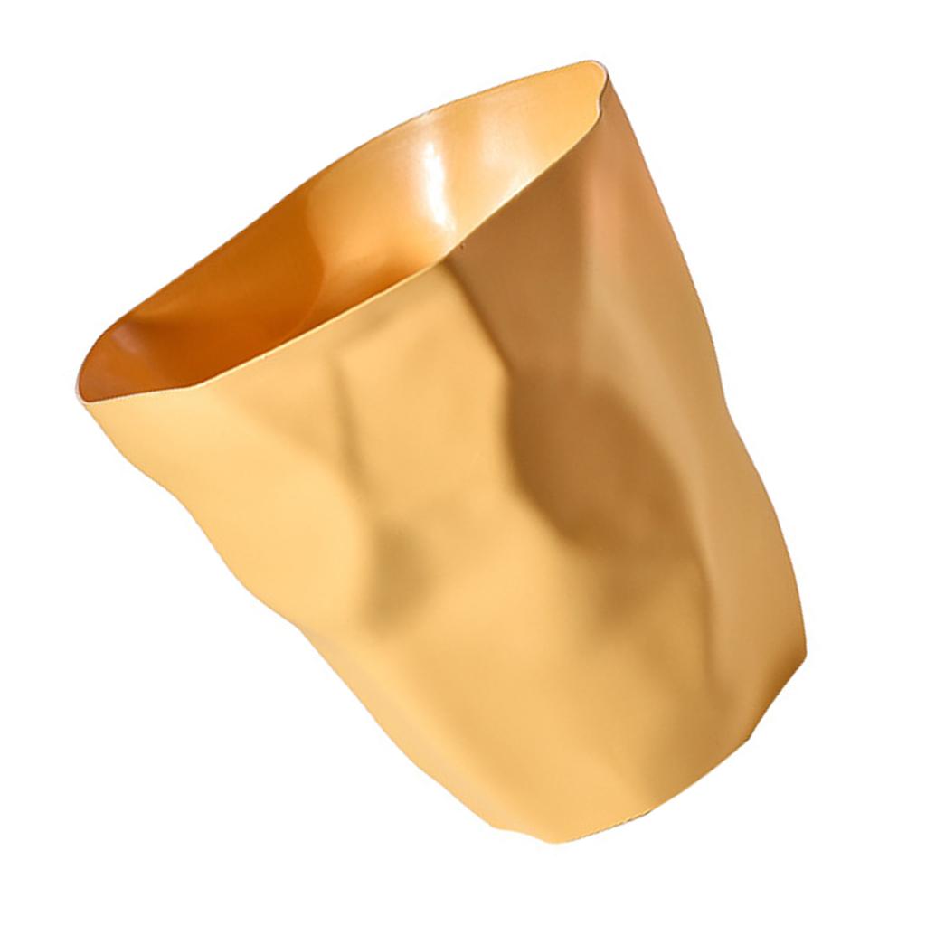 Small Trash Can Plastic Unique Irregular Creased Modern Wastebasket Open Top Garbage Bin for Bathroom Office Bedroom