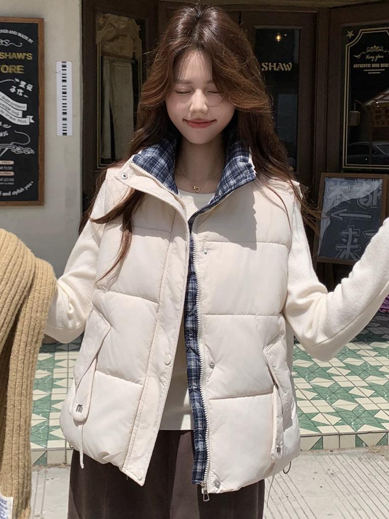 Short Vest Women'S Jacket Autumn And Winter New Loose Stand-Up Collar