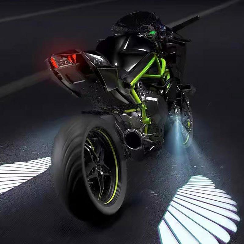 2 szt. Motocyklowe światła LED podwozia Uniwersalne motocyklowe lampy powitalne z emitującym światło skrzydłem Wodoodporne światła cienia do rowerów