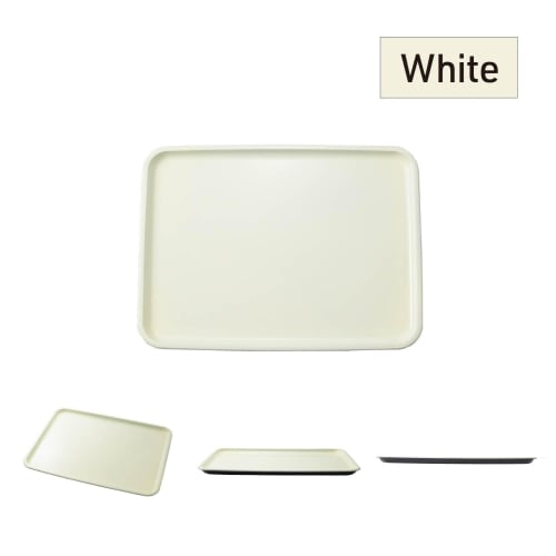 Asahi Koyo Antibacterial Rectangular White Tray, 43cm, Non-Slip, Stylish, 1 Tray