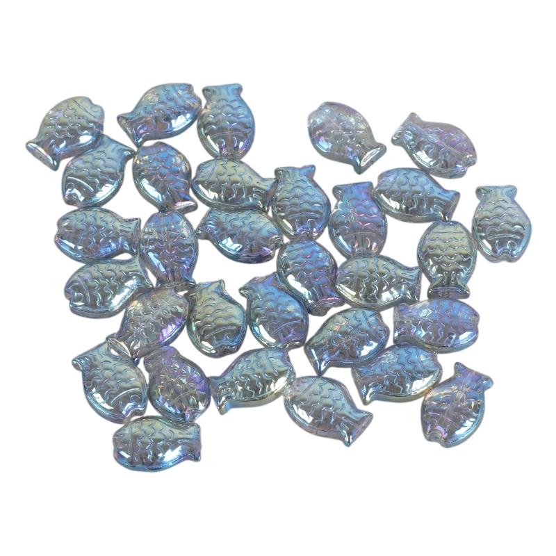 

30Pcs Ocean Themed Crystal Glass Beads Fish Shape Glass Loose Beads Jewelry Making Beads Earrings Beads for Necklaces