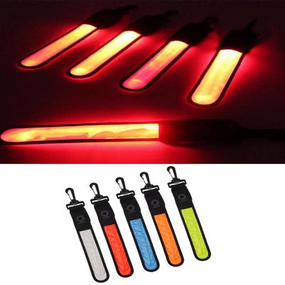 LED Reflective Strip Rechargeable Backpack Tag Safety Light for Night Cycling Hiking Walking School