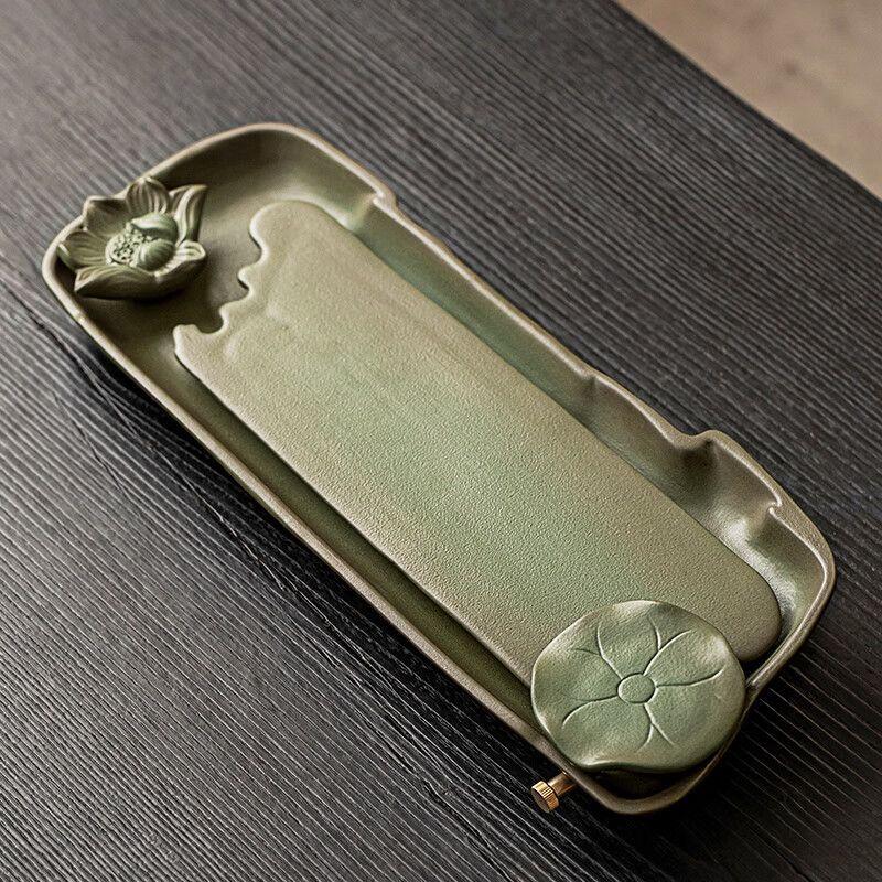 

Creative Lotus Pond Ceramic Tea Tray