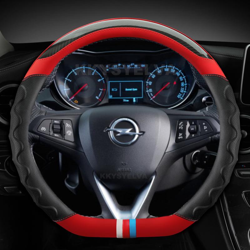 Car Steering Wheel Cover D Shape Leather For Opel Astra 2015- Corsa Combo Mokka 2018- Grandland X Ignia CT 2017-
