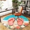 1PC Beach Sandal Starfish Shell Office Round Area Rug, Under Office Chairs Bedroom Living Room Home Decor,Carpet for Office, -1110230