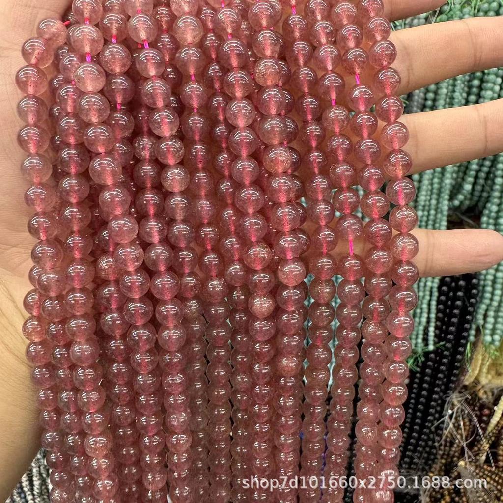 Natural Strawberry Quartz Round Loose Beads - Popular DIY Jewelry Accessories.