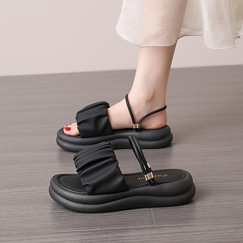 Sandals women's new summer models with skirts, two thick-soled sandals, soft-soled beach half slippers