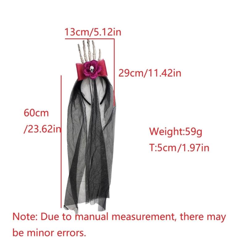 Realistic Skeleton Hand Mesh Hairband Resin Headbands Cosplayer Hair Accessories For Halloween Costume Parties