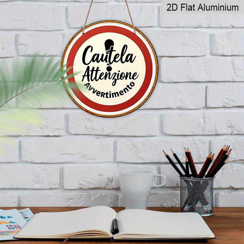 2D Flat Retro Round Aluminum Listing, Multifunctional Decorative Pendant, Suitable for Home Furnishing, Bar Art Decoration, Restaurant, Cafe Wall
