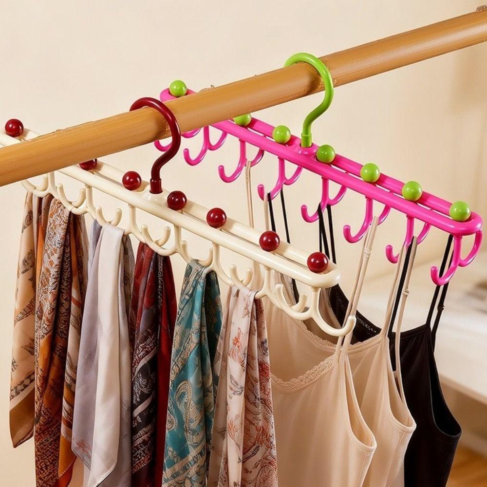 16 Hooks Camisole Bra Hook Plastic Tie Belt Hanger Portable Clothes Drying Rack for Laundry Room
