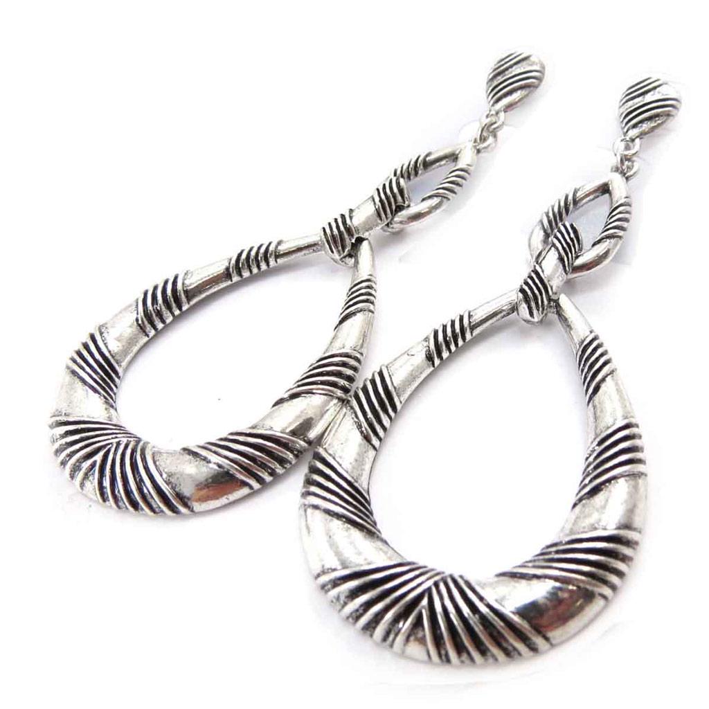 Les Trésors De Lily [J7831] - Silver 'Cunegonde' Designer Earrings