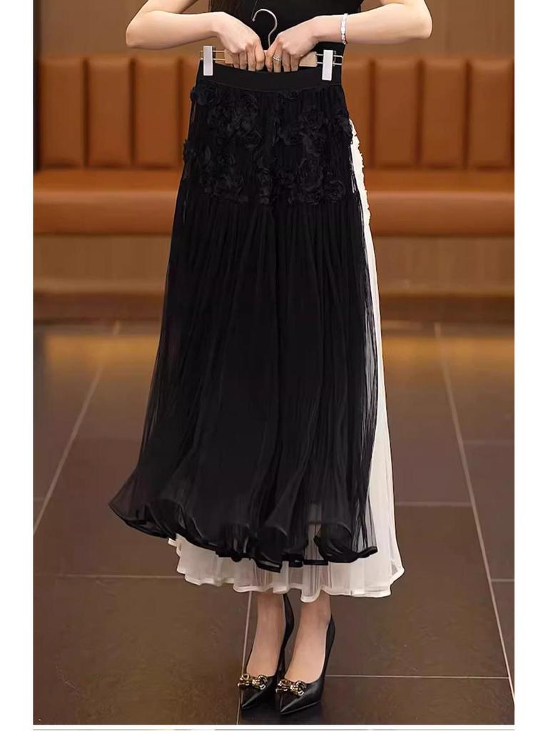 Elastic Waist 3D Irregular Midi Umbrella Skirt - Women's 2025 Collection