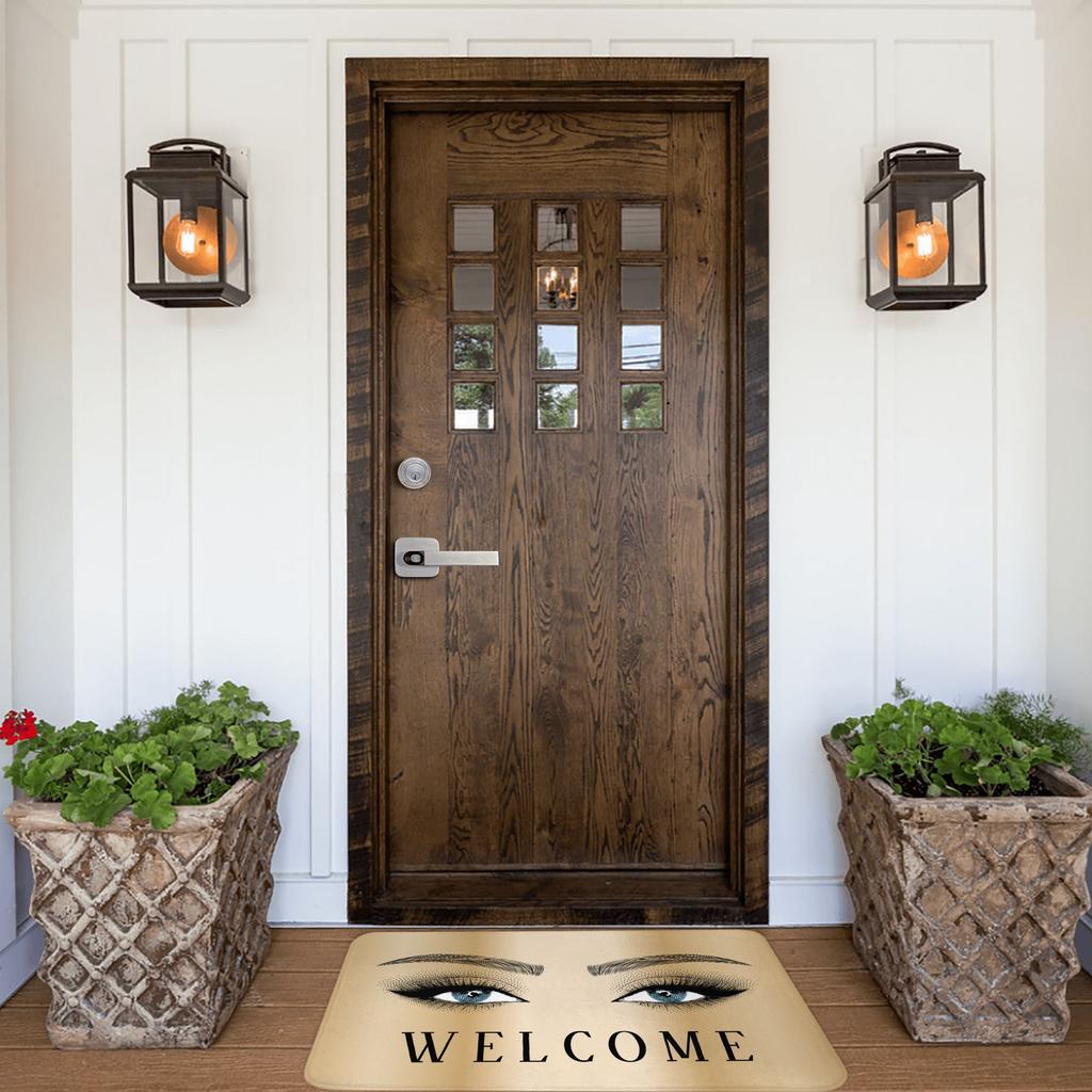 Rose Gold Glitter Sparkle Eyelashes Doormat Non-Slip Kitchen Bath Mat Living Room Door Floor Entrance Carpet Rug