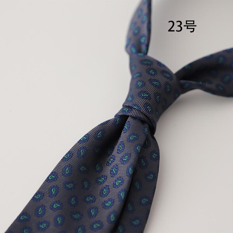 Retro Gentleman Style French 8Cm Men'S Tie, Dark Green Coffee Burgundy Stripe Occupation