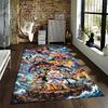 Anime Pirate Characters Carpet with Colorful Battle Scene Design Suitable for Use As an Anti-slip for Living Room Bedroom Sofas