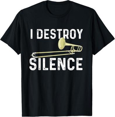 I Destroy Silence - Trombonist Trombone Player Marching Band T-Shirt