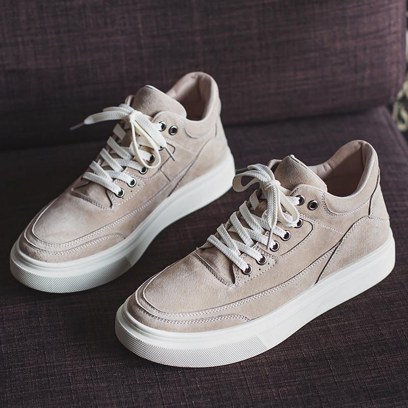 Italian Brand Fashionable Brown Thick Soled Sports Shoes Wear-resistant Non Slip Men's Casual Shoes Men's High Top Shoes