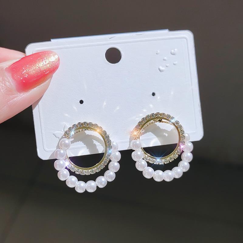 

Женские серьги, серьги с геометрическим жемчугом, универсальные серьги, модные простые круглые серьги, подарок для женской пары