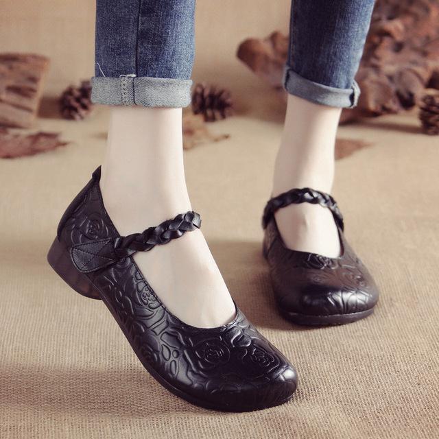 Buy Birkuir Retro Mary Jane Shoes for Women Soft Soles Flats Fretwork