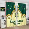 2 Stück - Fasten - Ramadan glückverheißend - Bedruckter Vorhang - Polyestermaterial - geeignet für Schlafzimmer, Wohnzimmer, Arbeitszimmer,