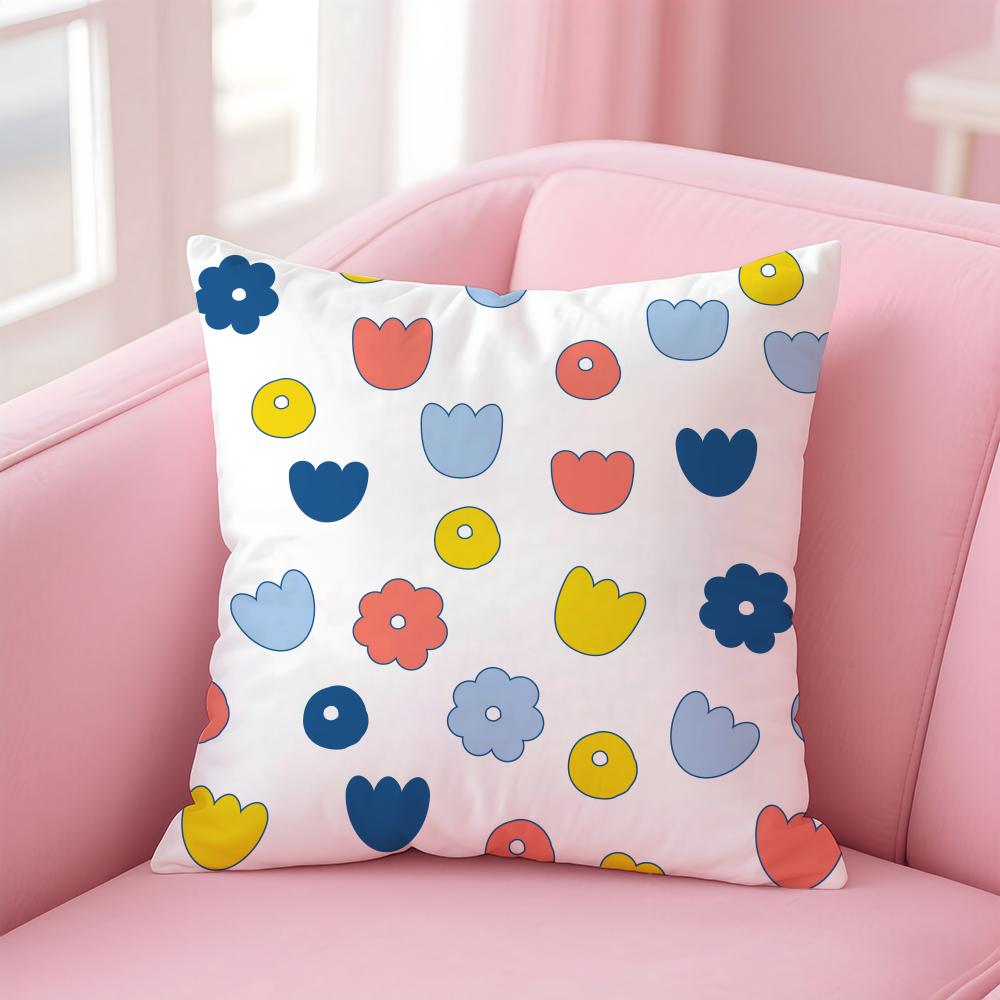 Nordic Simple Floral Polka Dot Plants Art Cushion Cover Pillowcase Short Plush Invisible zipper Room Sofa Cushion Cover