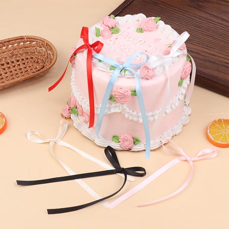 10Pcs Bow Ribbon Cake Decoration Desserts Home Decor Birthday Party Decor Kids Valentine'S Day Evening Events Cake Diy Decor