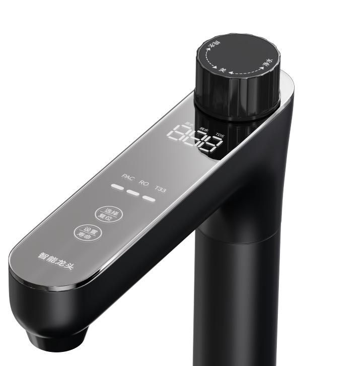 Timed Antibacterial Dual Outlet Water Purifier with RO, Induction Switch, and Faucet Filter. чёрный