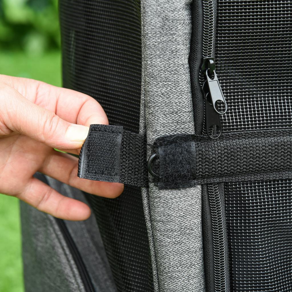 2-in-1 Pet Carrier Backpack for Dogs and Cats with Side Pockets, Telescopic Handle and Wheels, 42x25x55cm, Grey