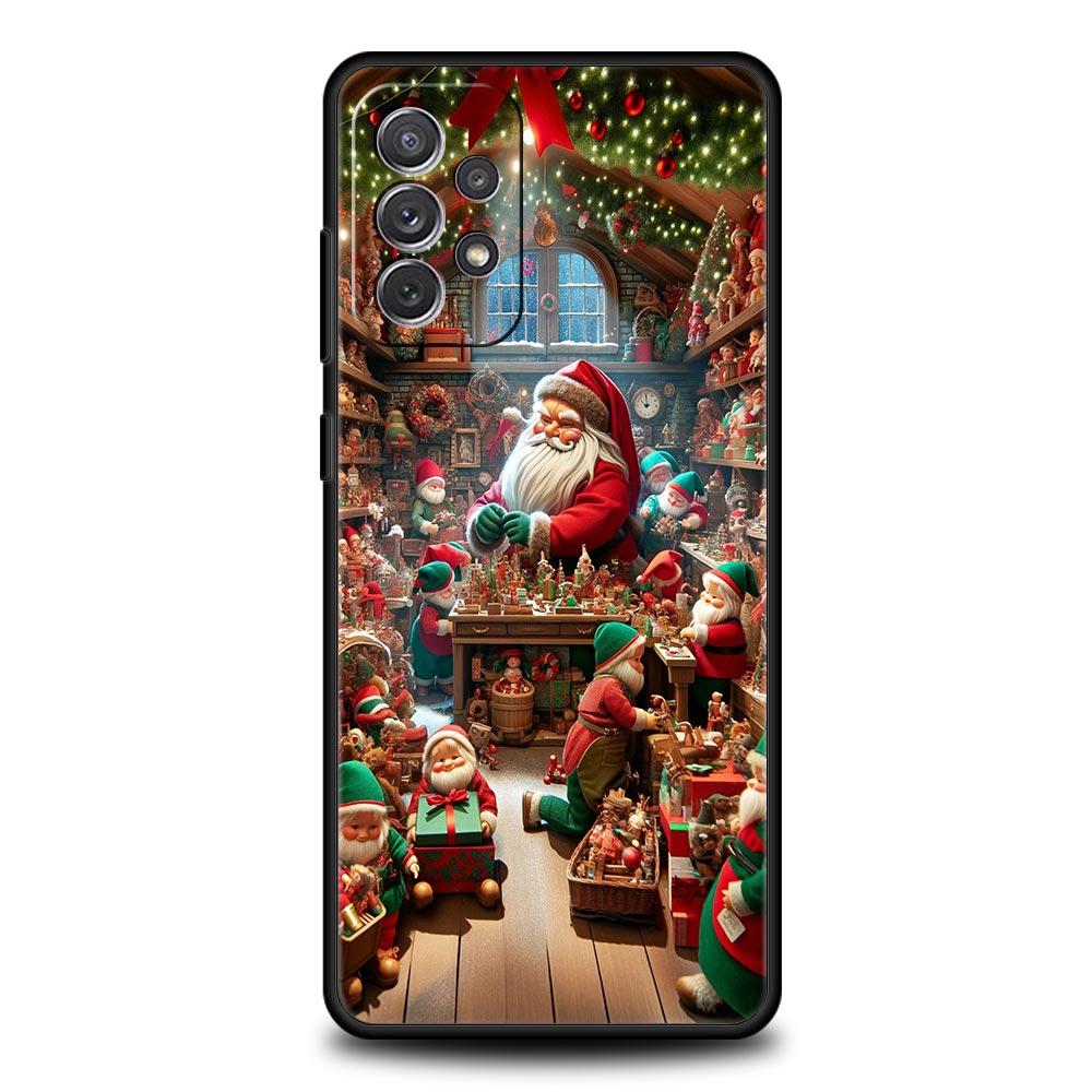 New Year Christmas Phone Case for Samsung Galaxy A55 A35 A17 A07 A15 A13 A25 A51 A71 A72 A73 A32 A52 A52S A41 5G Soft TPU Shell