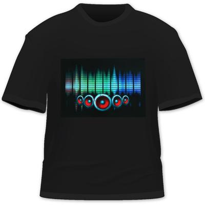 HDE Men's Sound-Activated LED T-Shirt (Multicolor Speaker, Large)