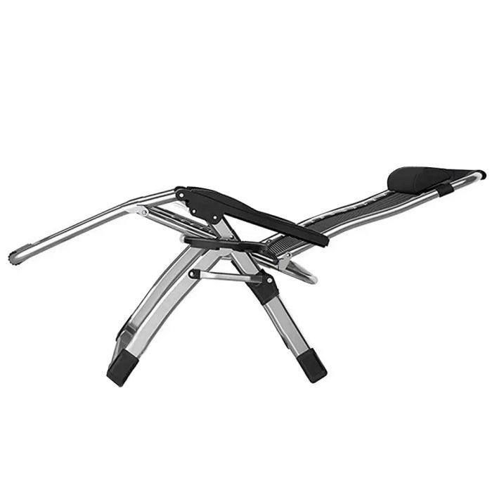 Folding Sun Lounger - Divit SR11 - Grey Metal - Backrest Adjustable 90° To 170° - Head Cushion Included