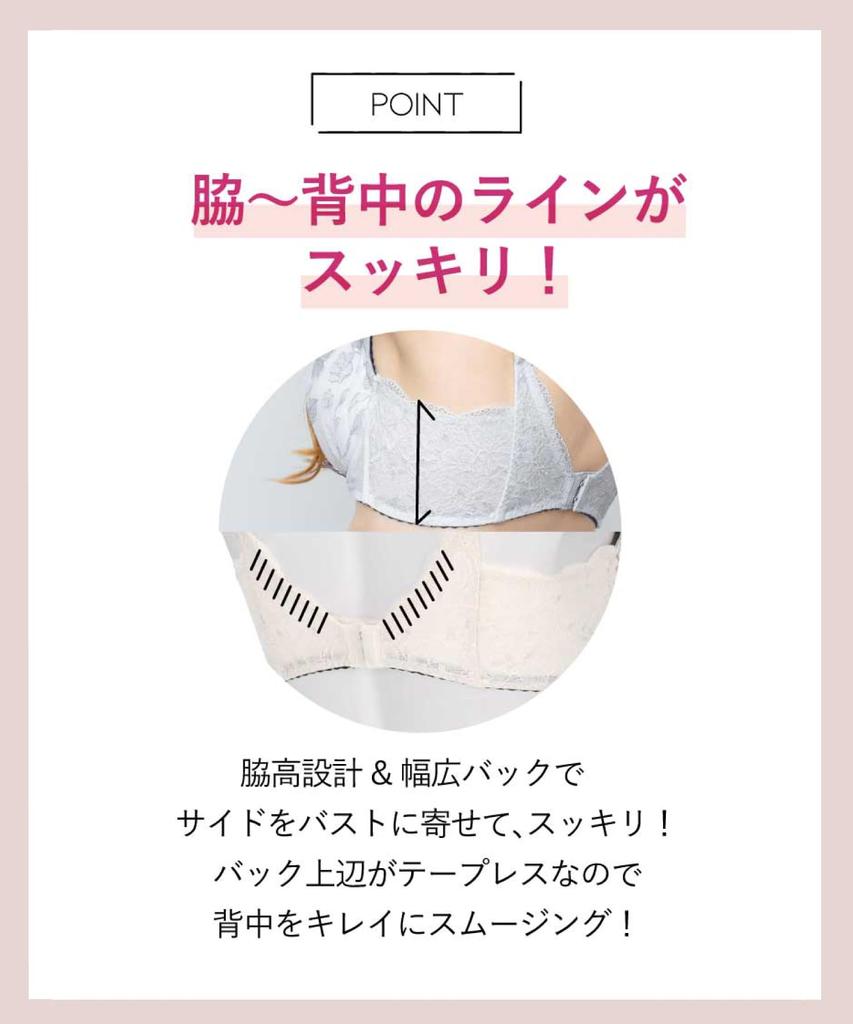 Amphi Hold Day GY with a High Underarm Design for a Fuller Bust and a Slimmer Fits Up To a G Bra, BYJ396, Women's, G75, Back. Cup.