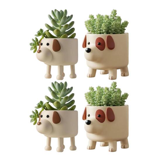 Puppy Flower Pot Cute Ceramic Plant Pot Desktop Decorative Dog Planter