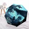 1pc Dragon Fantasy Automatic Folding Umbrella - Compact 8-Rib Design, Durable Plastic & Iron1326L
