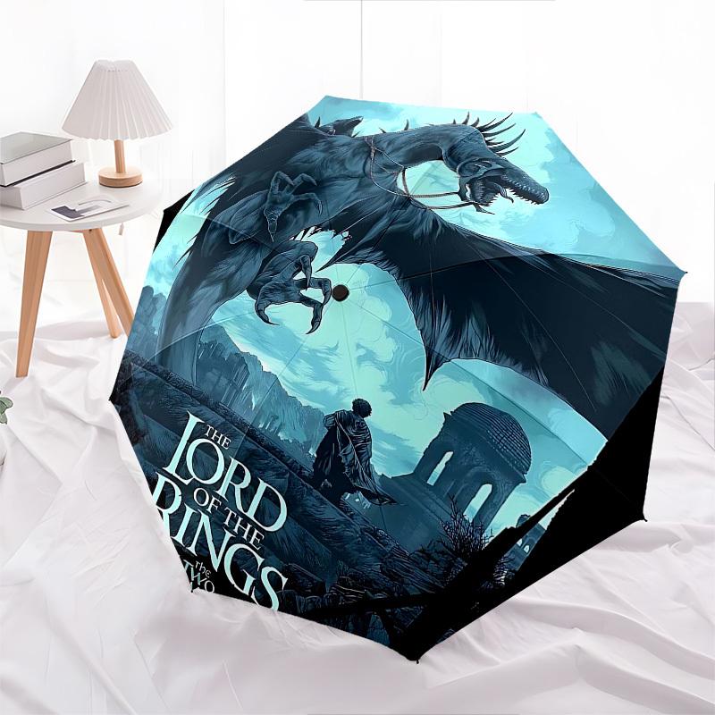 1pc Dragon Fantasy Automatic Folding Umbrella - Compact 8-Rib Design, Durable Plastic & Iron1326L