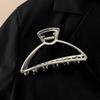 Silver Metal Geometric Shark Hair Clip for Thick Hair